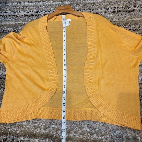 Chicos Size 3 (XL) Silk Sweater Cardigan Shrug Open Front - Picture 9 of 9